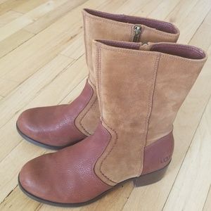UGG Australia Mid Calf Leather Boots SZ 8